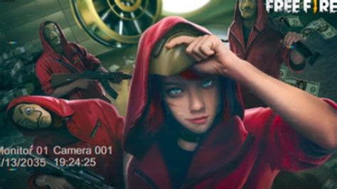 Logo de La Casa de Papel y Free Fire