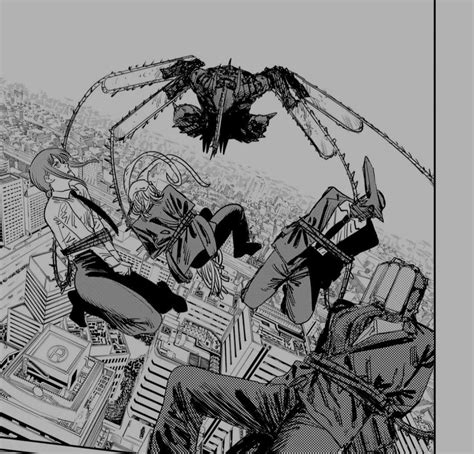 Panel de acción del manga Chainsaw Man