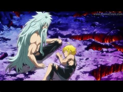 Meliodas y Ban abrazándose en el Purgatorio
