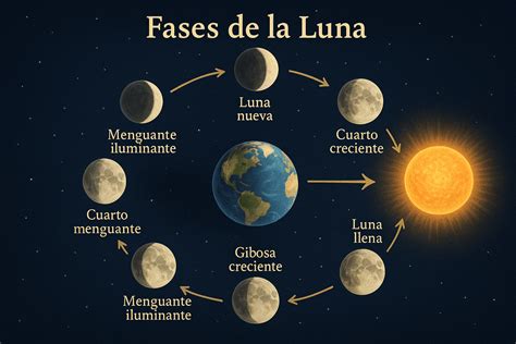 Diagrama del ciclo de la luna y su influencia en los hombres lobo