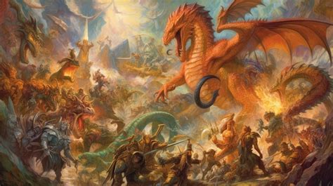 Ilustración de la guerra entre dragones y humanos en Fairy Tail