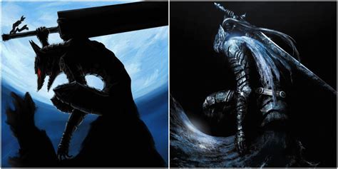 Comparativa visual de personajes de Berserk y Dark Souls