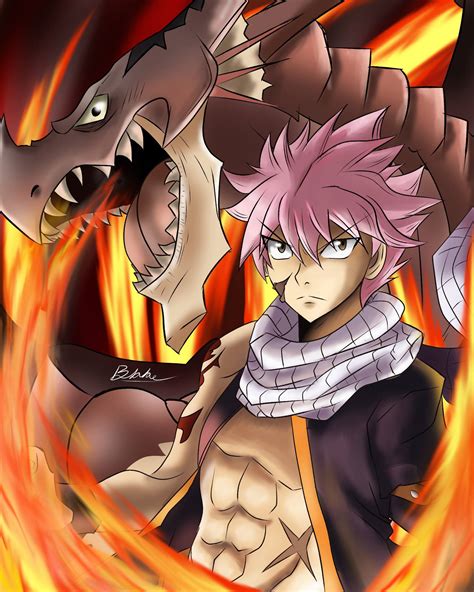 Ilustración de Natsu con Igneel