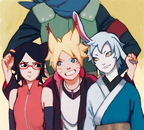 Equipo 7 (Boruto, Sarada, Mitsuki) en entrenamiento