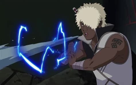 Un ninja usando una técnica de Elemento Rayo (Raiton)