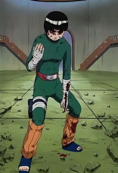 Rock Lee en modo borracho luchando contra Kimimaro