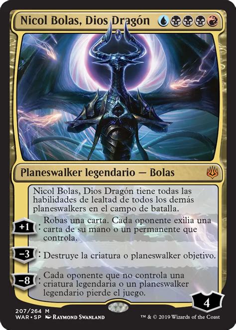 Ilustración de Nicol Bolas, Dios Dragón en una pose amenazante