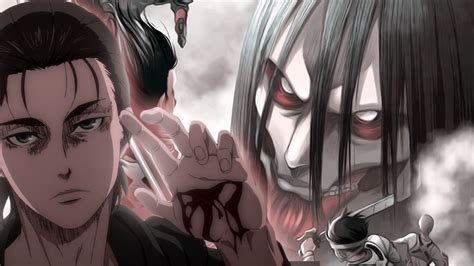 Ilustración de Mikasa decapitando a Eren en el Titán Colosal.