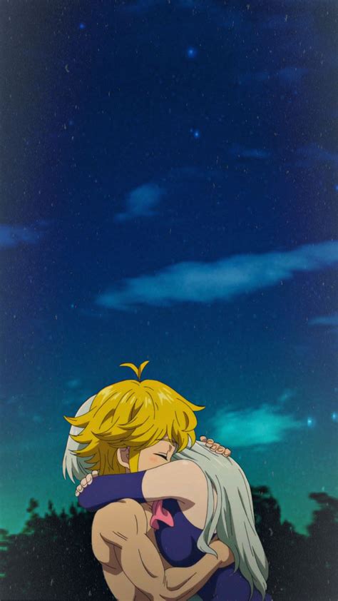 Escena emotiva entre Meliodas y Elizabeth.