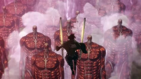 Ilustración del enfrentamiento final en Attack on Titan