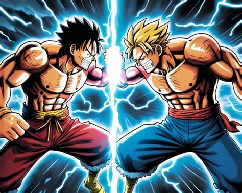 Luffy enfrentándose a Enel con su bola de oro