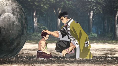 Entrenamiento de Tanjiro y Zenitsu con Gyomei