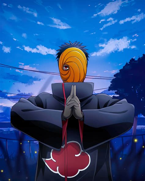Obito Uchiha despidiéndose de Naruto.