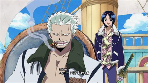 Smoker y Tashigi en Marineford