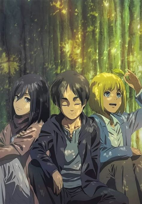 Presentación de Eren, Mikasa y Armin en la primera temporada de Ataque a los Titanes