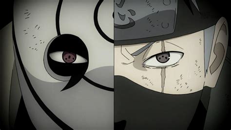 Obito y Kakashi luchan en la Cuarta Guerra Ninja