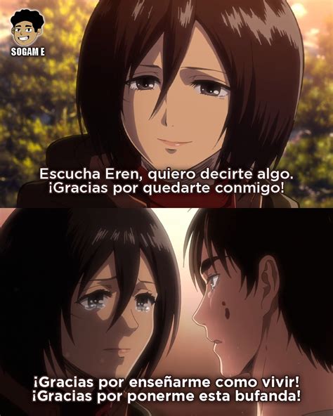 Mikasa confesando sus sentimientos a Eren