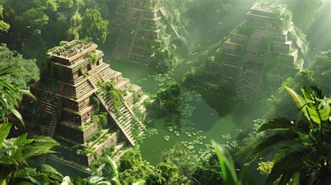 Representación de Upper Yard con sus ruinas y vegetación exuberante