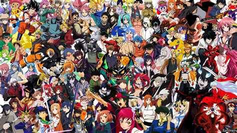 Collage de personajes de anime en escenarios yaoi