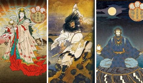 Ilustración de las técnicas Amaterasu, Tsukuyomi y Susanoo