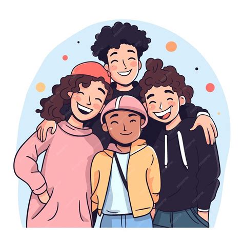 Ilustración de un grupo de amigos compartiendo un momento íntimo, reflejando las dinámicas de las relaciones en el josei.