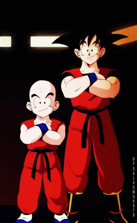 Krilin y Goku como amigos