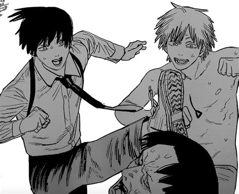 Denji y Aki pateando a Katana Man