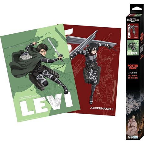 Colección de pósters estilo chibi de Attack on Titan