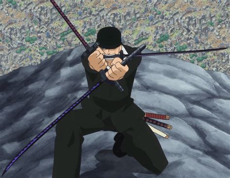 Ilustración de Zoro utilizando Busoshoku Haki contra un oponente