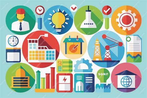 Iconos representando diversas industrias