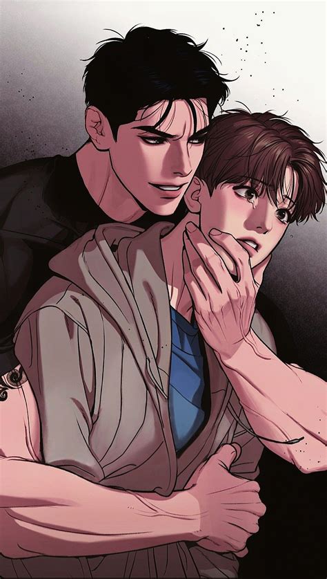Ilustración de manga yaoi con temática BDSM