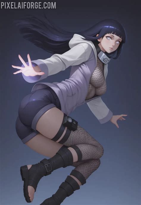 Hinata Hyuga en pose de combate