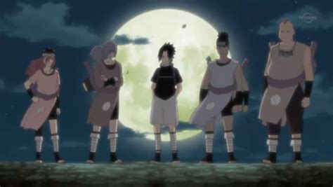 Sasuke junto a los 4 del Sonido