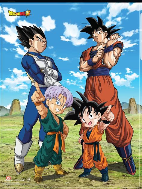 Goku, Vegeta, Trunks y Goten