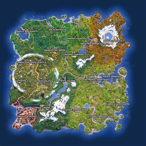 Mapa de Fortnite con ubicaciones de las torres de guardia