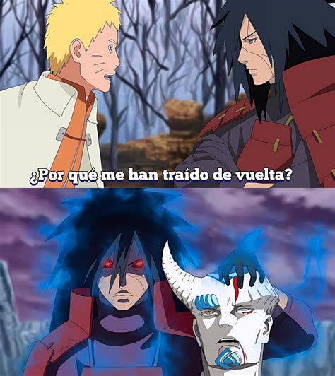 Madara Uchiha confrontando a Naruto y sus aliados