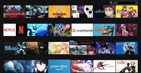 Logos de plataformas de streaming de anime