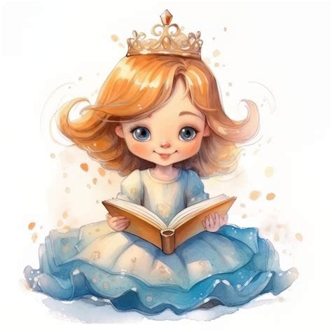 Ilustración de una princesa leyendo un manga