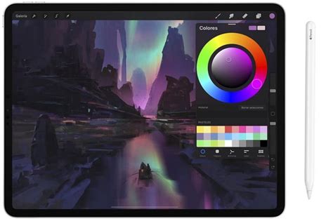 Interfaz de Procreate en un iPad