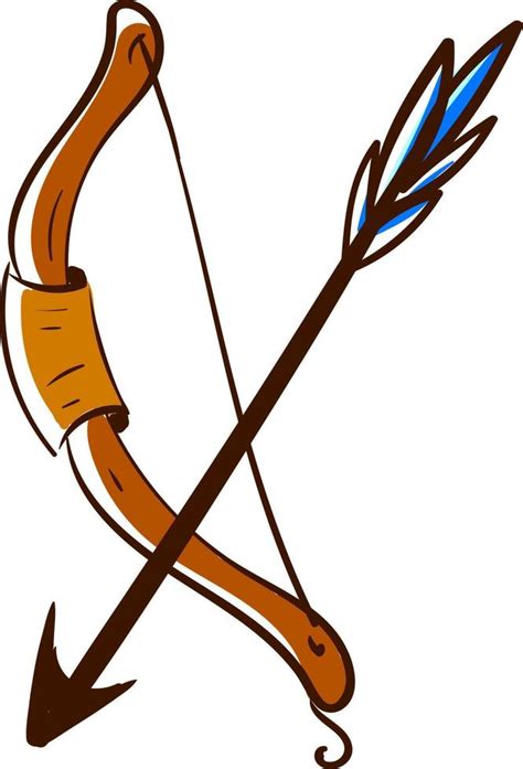 Ilustración de un arco y flecha carmesí con fondo de titanes