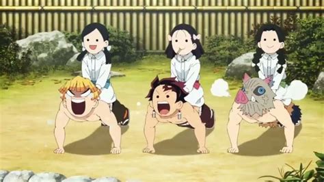 Personajes de Demon Slayer en entrenamiento