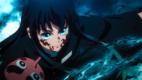 Muichiro Tokito con su Marca del Cazador de Demonios activada