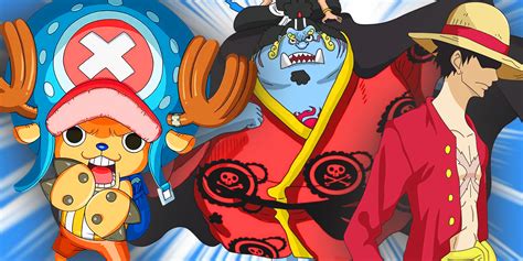 Ilustración de los Piratas del Sombrero de Paja con sus banderas nacionales