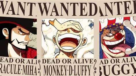 Tabla comparativa de recompensas de personajes de One Piece