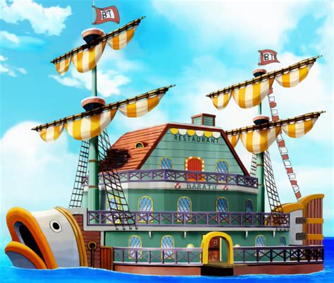Ilustración del Baratie, el restaurante flotante de One Piece