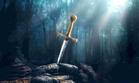 La espada Excalibur clavada en una roca