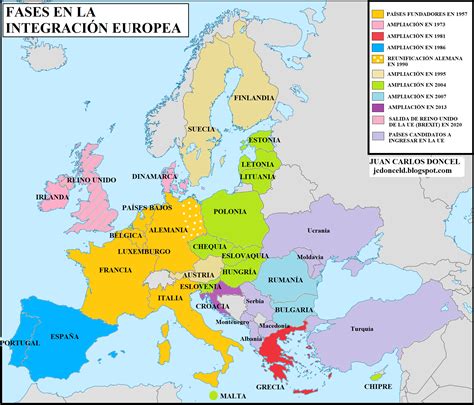 Mapa de la Unión Europea con regiones beneficiarias del FEDER