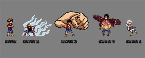 Comparación de Luffy Gear 2, Gear 3, Gear 4 y Gear 5