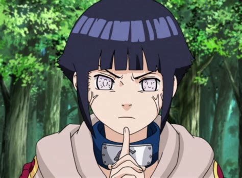 Hinata usando su Byakugan para localizar al Bikochu