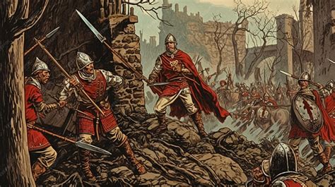 Soldados luchando contra titanes en un castillo